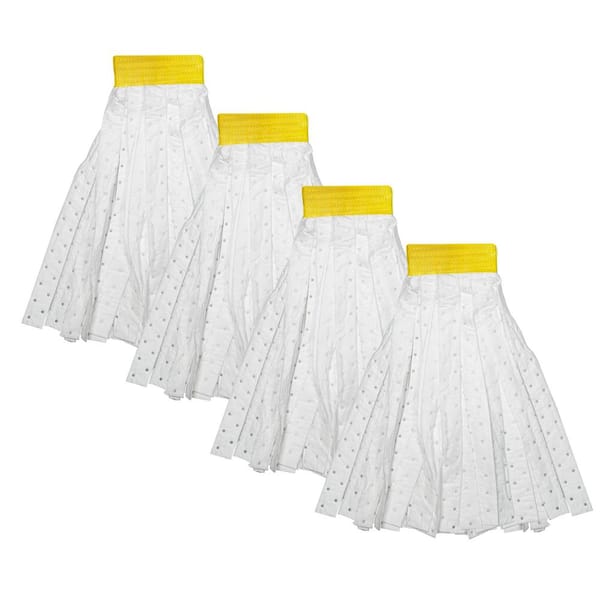 BISON LIFE 6 in. Hydrophobic Polypropylene Flat Mop Head Refill (4-Pack)