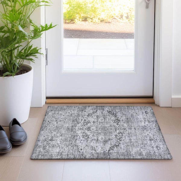Chantille Machine Washable Indoor/Outdoor Abstract ACN1755 Gray 2 ft. x 3 ft. Accent Rug