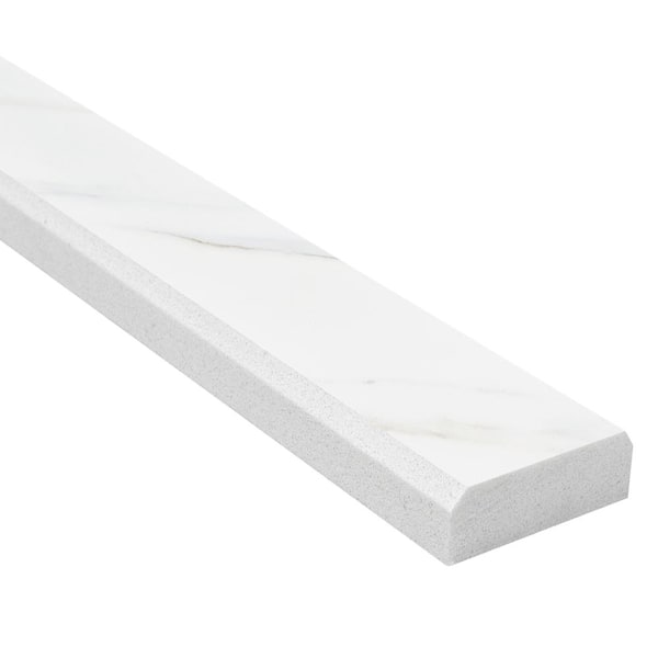 Calacatta Nowy 2 in. x 36 in. Polished Engineered Marble Double Beveled Threshold Tile (3 lin. ft. /Each)