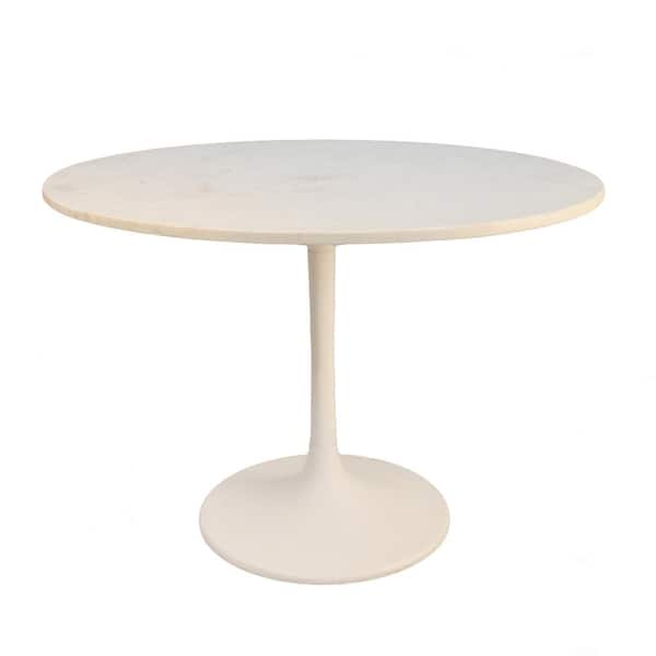 40 In Enzo White Round Marble Top, Round Table 40