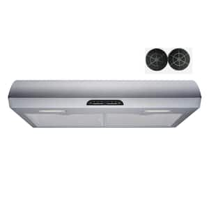 30 in. 480 CFM Convertible Under Cabinet Range Hood in Stainless Steel with Mesh, Charcoal Filters and Touch Controls