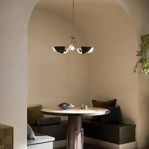 Arcus 29.25 in. 5-Light Champagne Bronze and Black Modern Shaded Convertible Chandelier for Dining Room