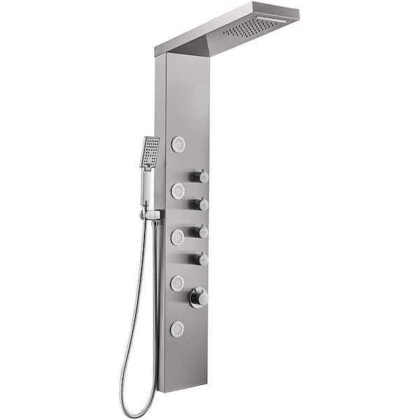 Unbranded Roxy 10.35 in. W 3 Jet Shower Tower in Silver 16GS-36269