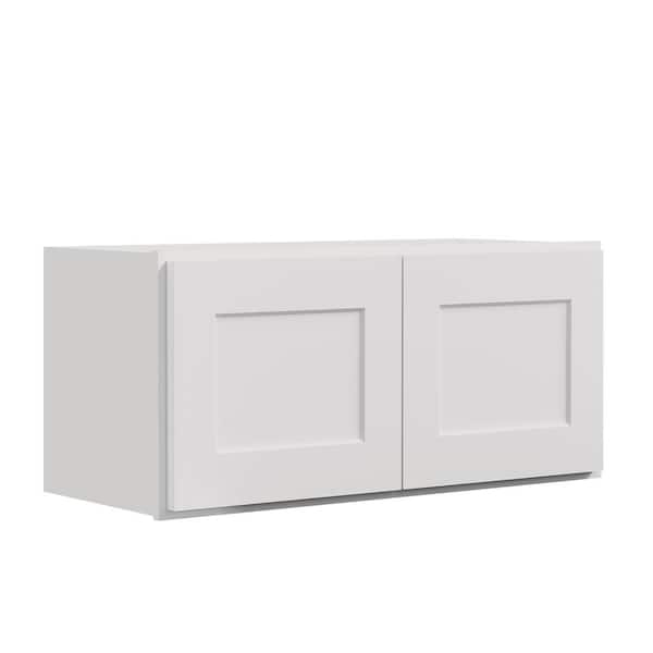 Hausvita 30 in. W x 12 in. D x 24 in. H Shaker Dove Plywood Ready to Assemble Kitchen Wall Cabinet with Doors and Shelves