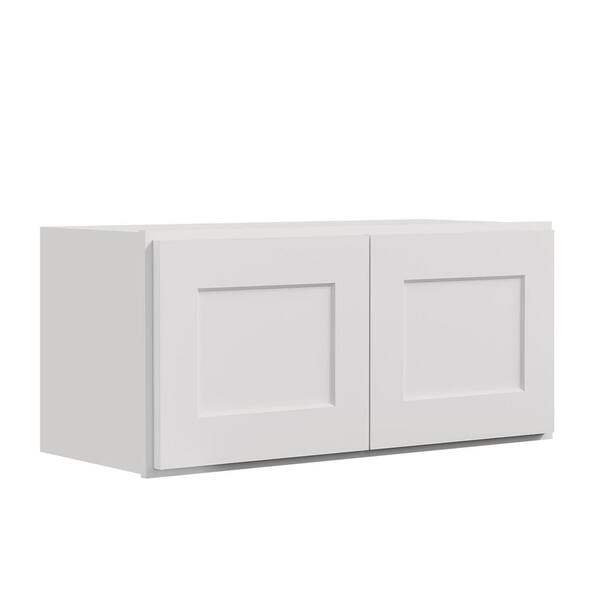 36 in. W x 12 in. D x 18 in. H Shaker Dove Plywood Ready to Assemble Kitchen Wall Cabinet with Doors and Shelves