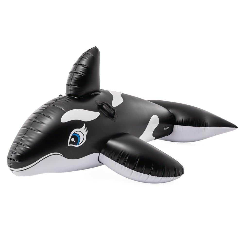 76 in. x 47 in. 100 lb. Inflatable Whale Pool Float Heavy Duty Handles Black 1-Piece price history on PriceWatchPro