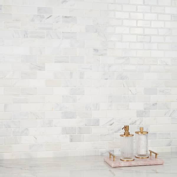 Oriental 12 in. x 12 in. x 8 mm Marble Floor and Wall Tile
