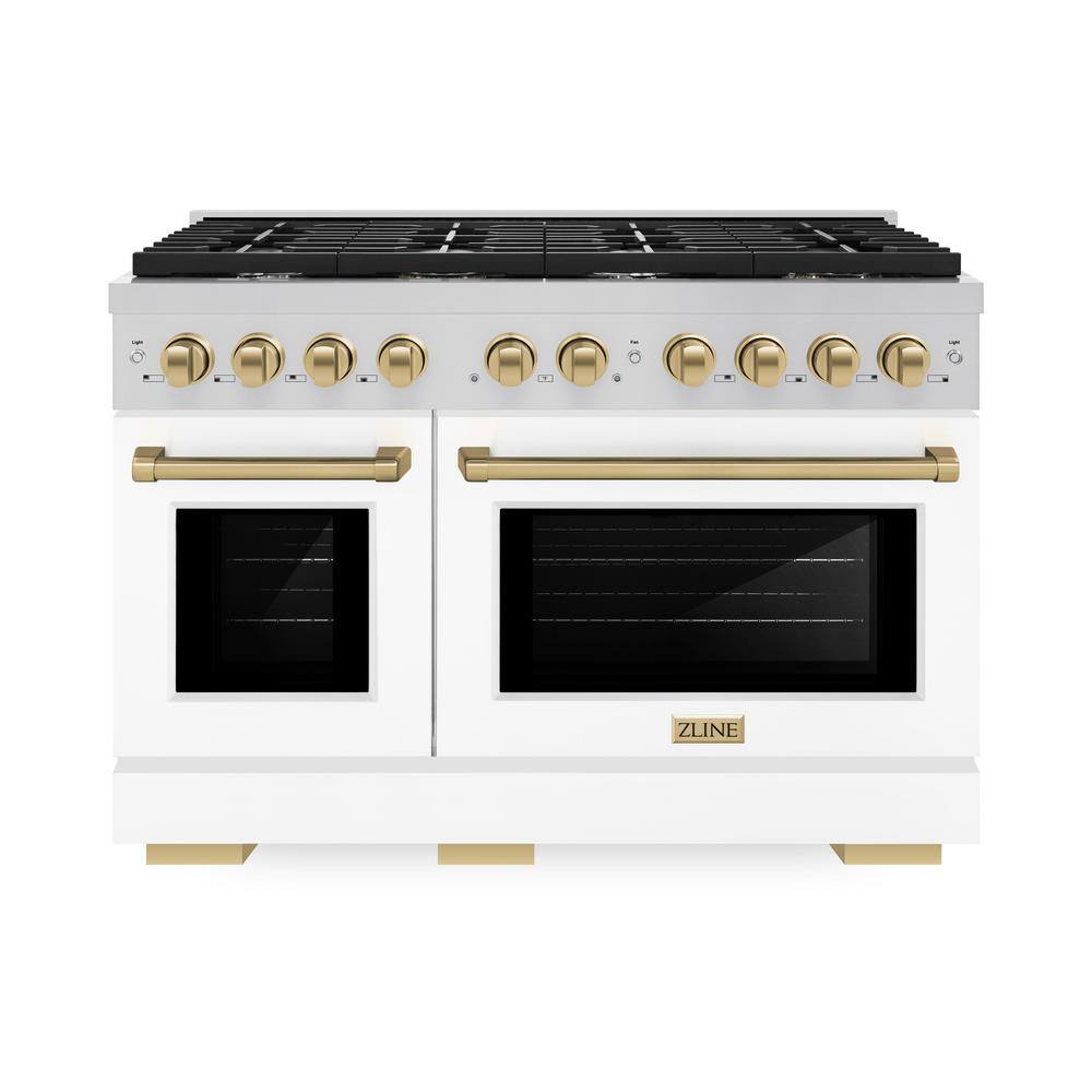 Autograph Edition 48 in. 8-Burner Gas Range Double Convection Oven in Stainless Steel, White Matte and Champagne Bronze price history on PriceWatchPro