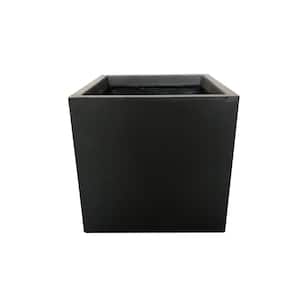 16 in. Tall Charcoal Lightweight Concrete Square Modern Outdoor Planter
