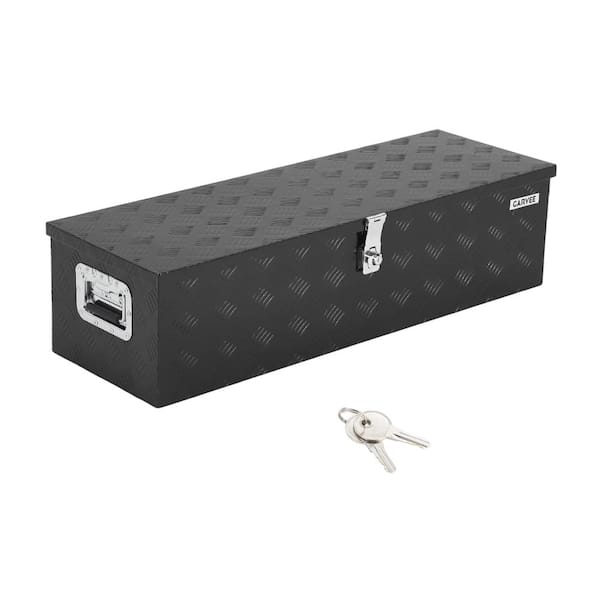 Heavy Duty Black 30 in.W Aluminum Truck Tool Box with Lock and Keys