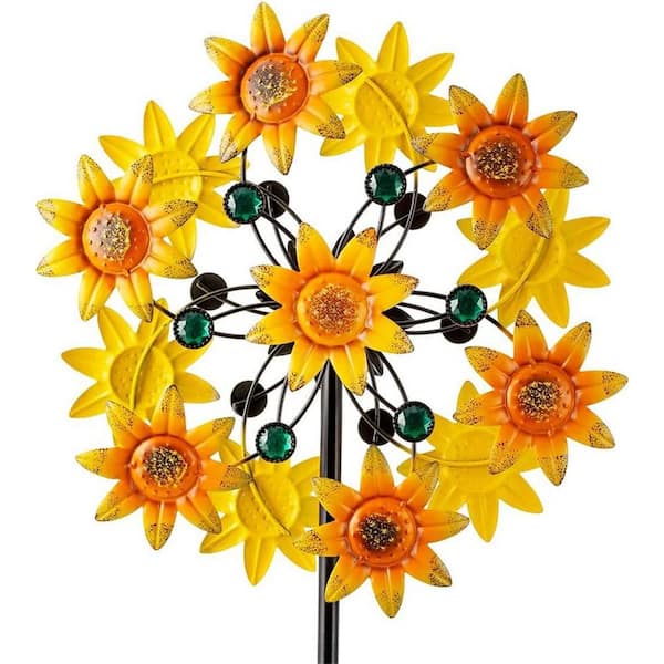 Sunflower Wind Spinners with Stake