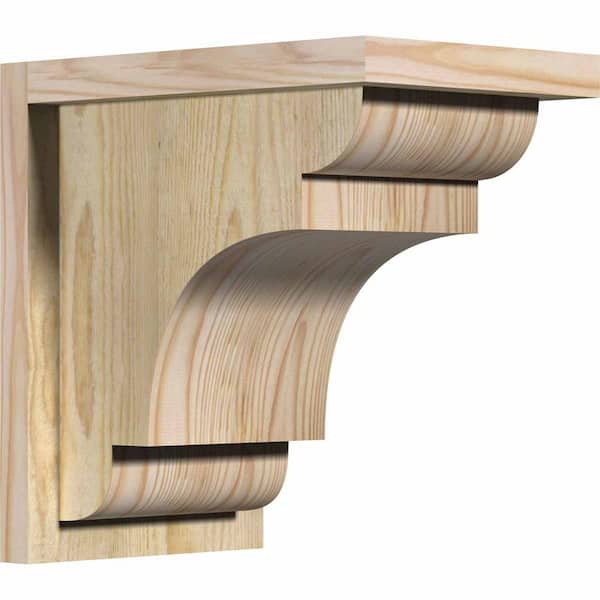 Ekena Millwork 8 in. x 12 in. x 12 in. New Brighton Rough Sawn Douglas Fir Corbel with Backplate