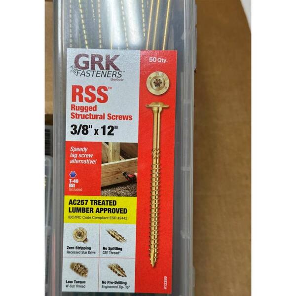 GRK Fasteners 3/8 in. x 12 in. Star Drive Low Profile Washer Head RSS Structural Alternative Lag