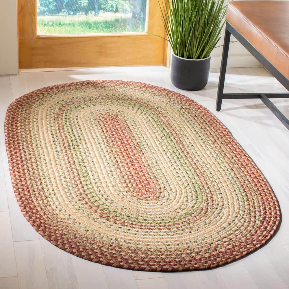 Handwoven Oval Synthetic 6' x 9' Reversible Braided Rug