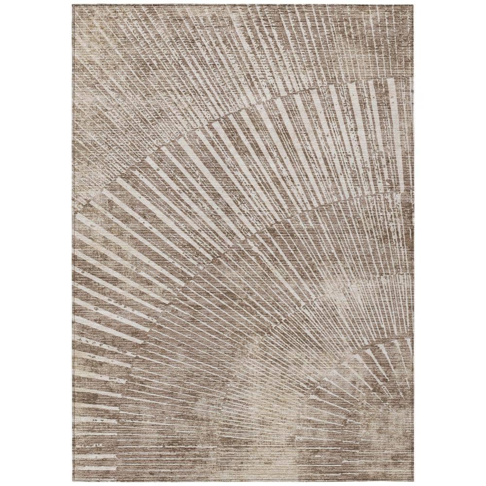 Taupe Synthetic Flat Woven 10' x 14' Rectangular Rug