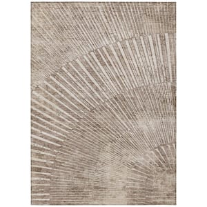 Chantille ACN542 Taupe 10 ft. x 14 ft. Machine Washable Indoor/Outdoor Geometric Area Rug