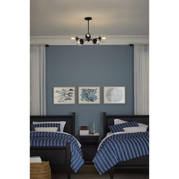 Progress Lighting Atwell 5-Light Matte Black Mid-century Chandelier