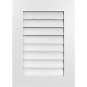 20 in. x 28 in. Vertical Surface Mount PVC Gable Vent: Decorative with Standard Frame
