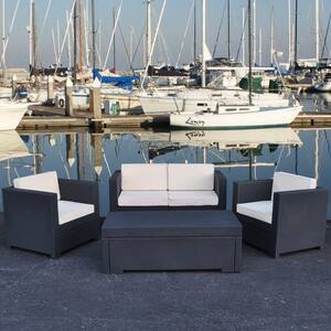 Rimini 4-Piece Patio Seating Set with Off White Cushions-DISCONTINUED