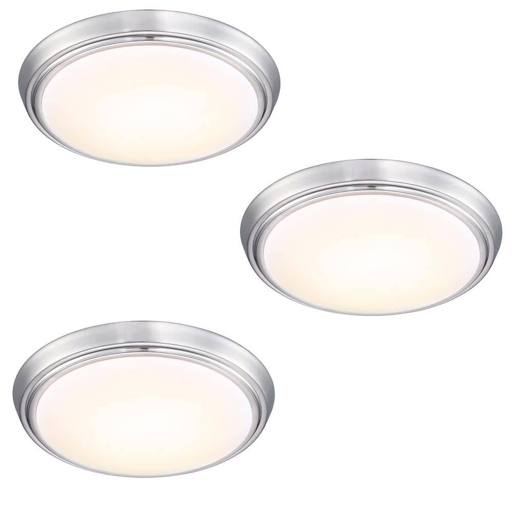 Brushed Nickel Selectable LED Flush Mount Ceiling Light (3-Pack） price history on PriceWatchPro