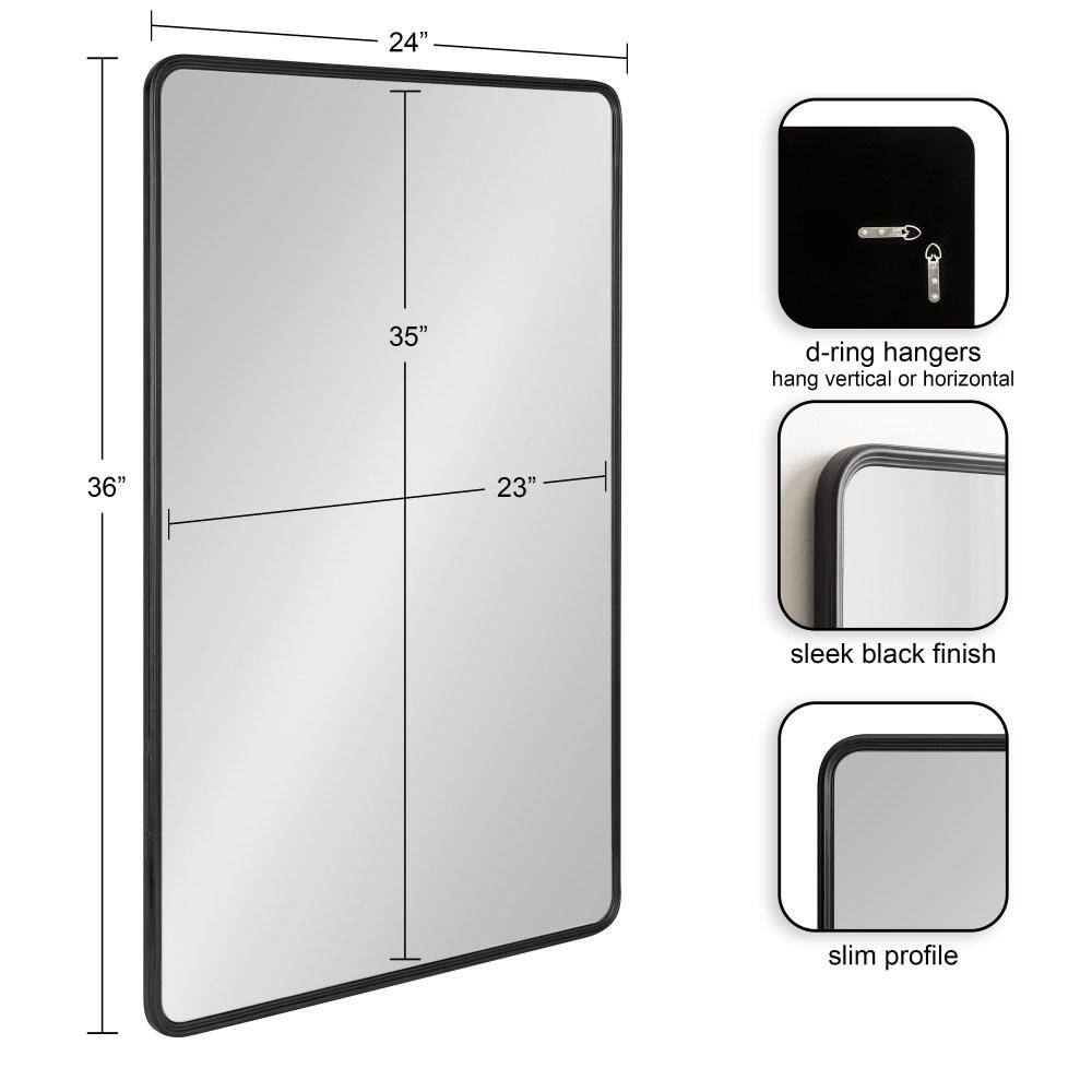 Gold Framed Rectangular Wood Wall Mirror, 24x36