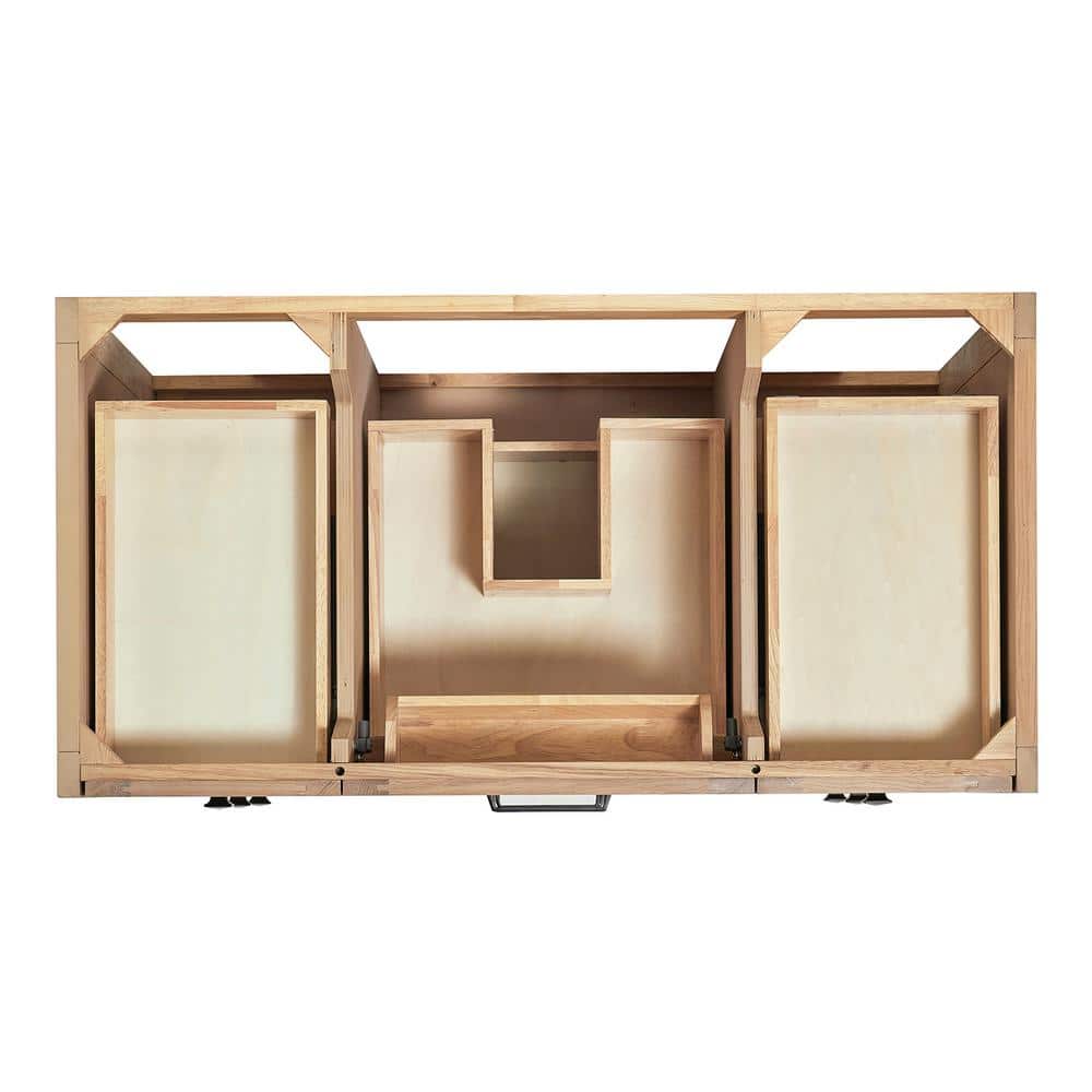 Monroe 43" Light Oak Freestanding Vanity with Carrara Marble Top