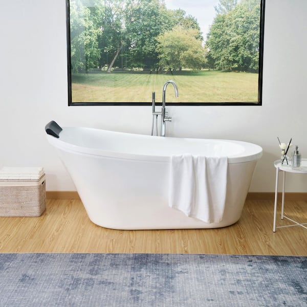 Vanity Art Nimes 70 in. Acrylic Flatbottom Left Bathtub in White