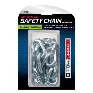 36 in. Towing Safety Chain with U-Bolt and Quick Link 5000 lbs.