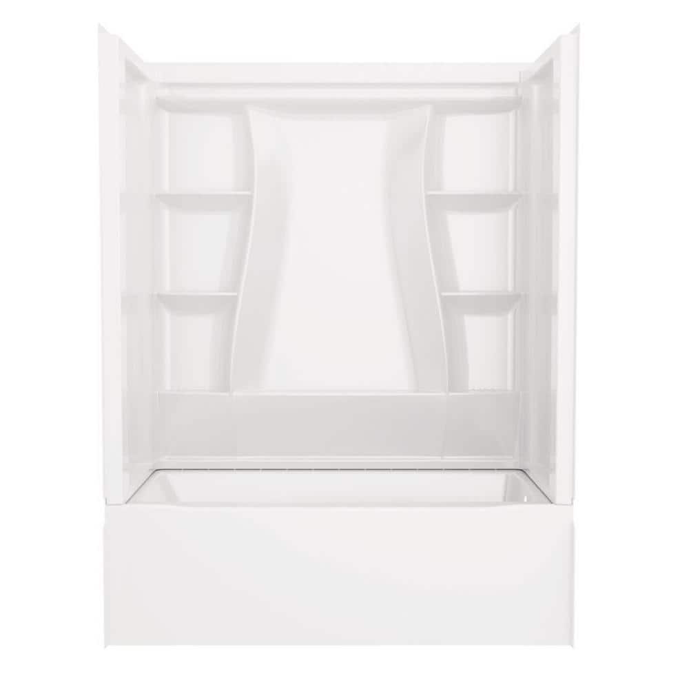 Delta Classic 500 60 in. x 32 in. Alcove Right Drain Bathtub and Wall Surrounds in High Gloss White -  BVS2-C522-WH