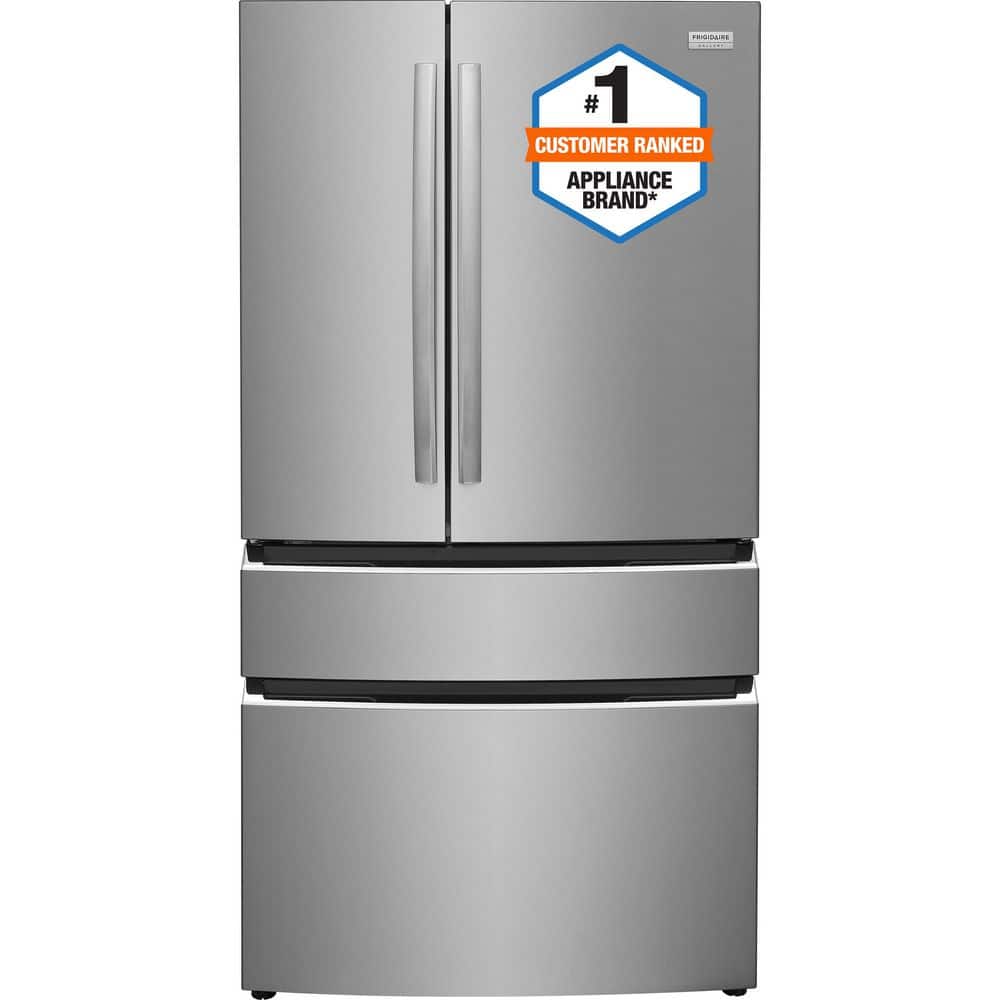 Gallery 36 in. 27.2 cu. ft. 4 Door French Door Standard Depth Refrigerator, Stainless Steel w/Internal Water Dispenser