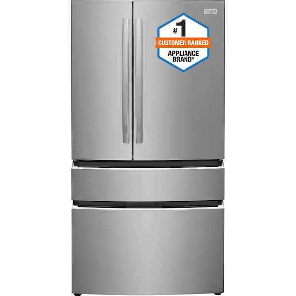 Frigidaire Gallery 36 in. 27.2 cu. ft. 4 Door French Door Standard Depth Refrigerator, Stainless Steel w/Internal Water Dispenser