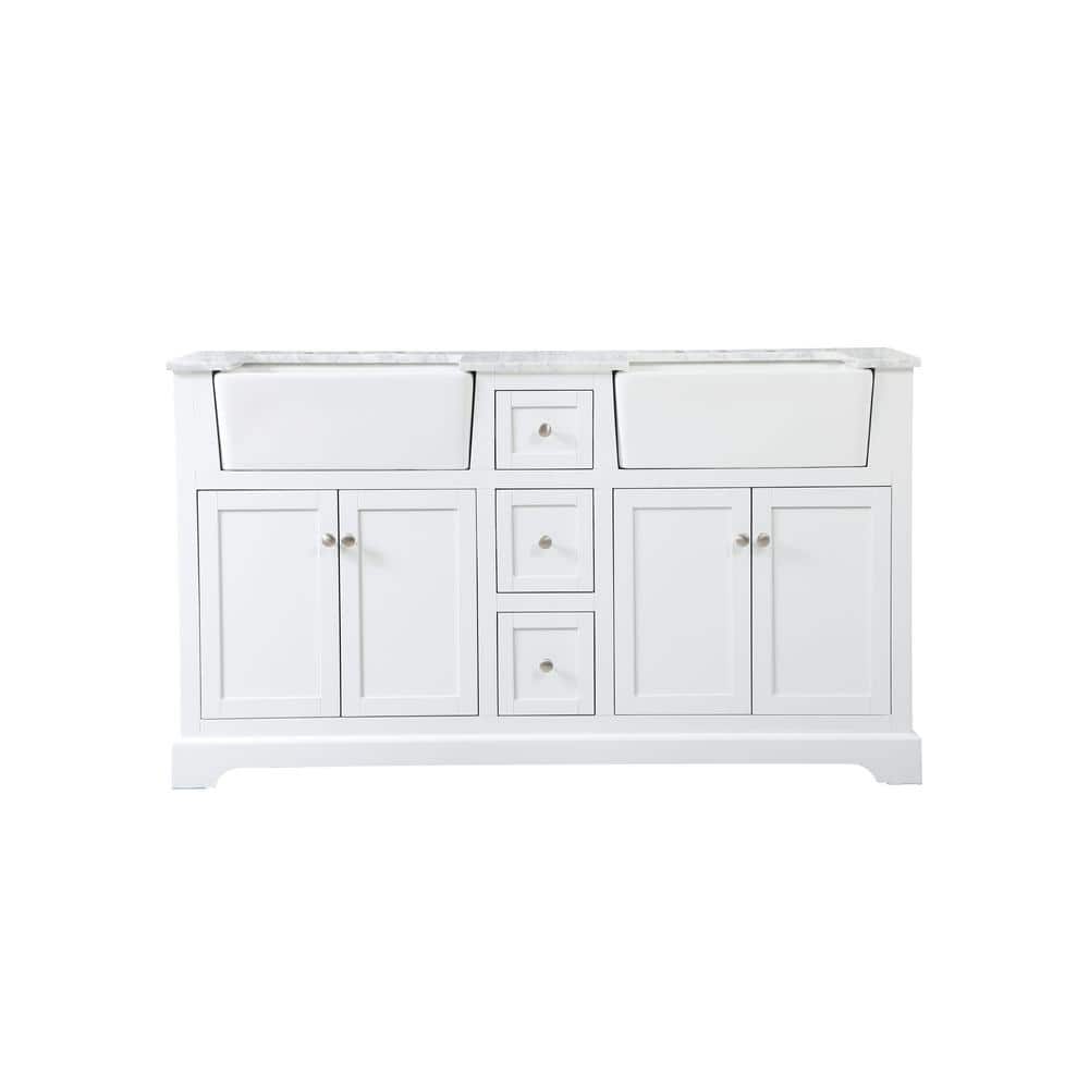 Timeless Home 60 in. W x 22 in. D x 34.75 in. H Double Bathroom Vanity Side
