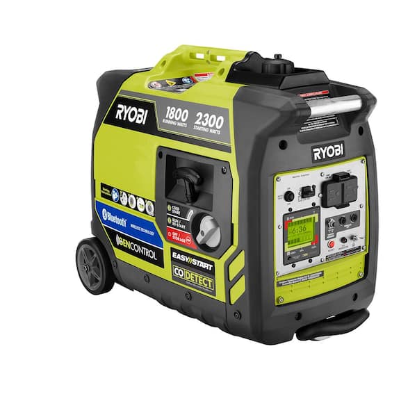 RYOBI 2,300-Watt Recoil Start Bluetooth Super Quiet Gasoline Powered Digital Inverter Generator with CO Shutdown Sensor