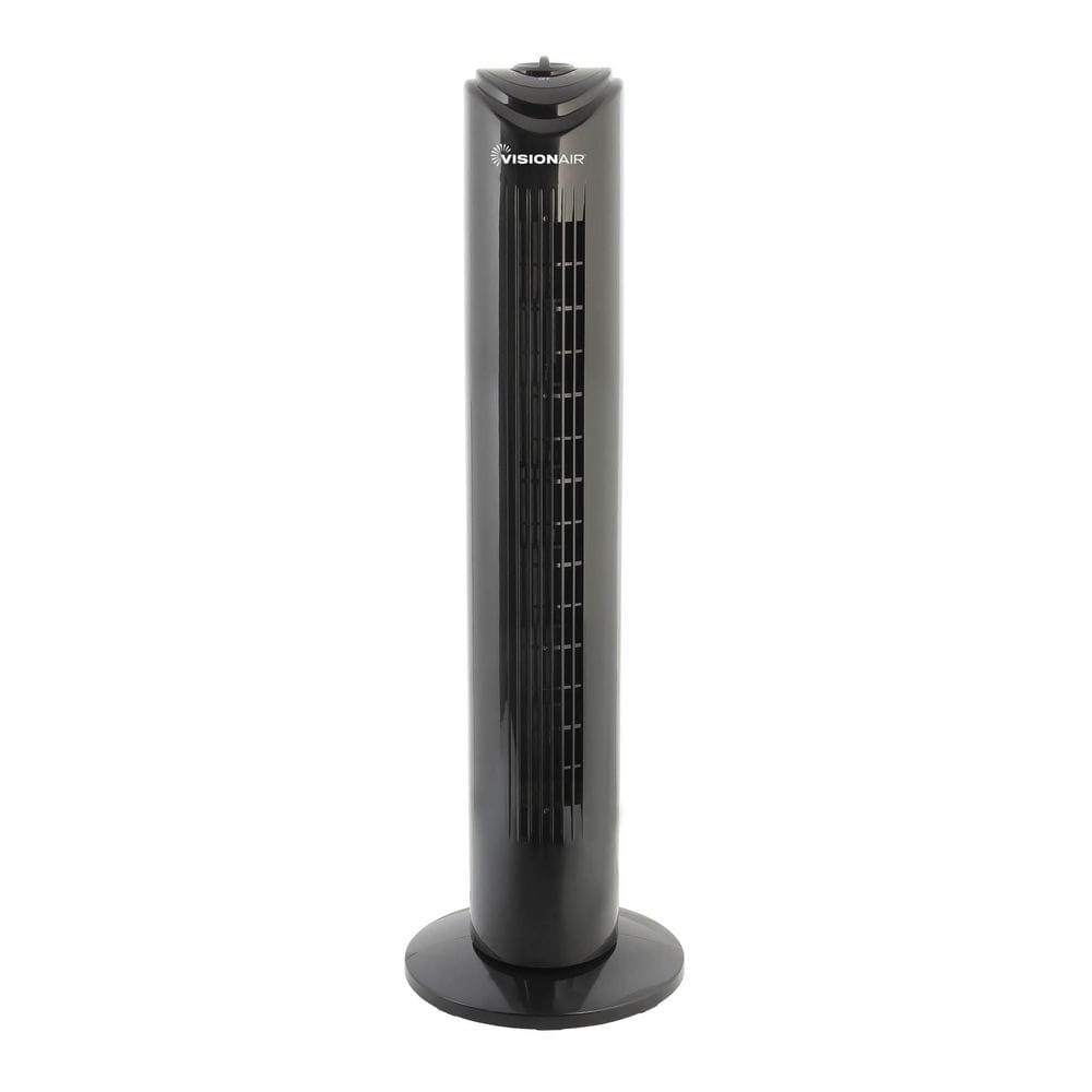 VISIONAIR 32 in. Oscillating Tower Fan in Black