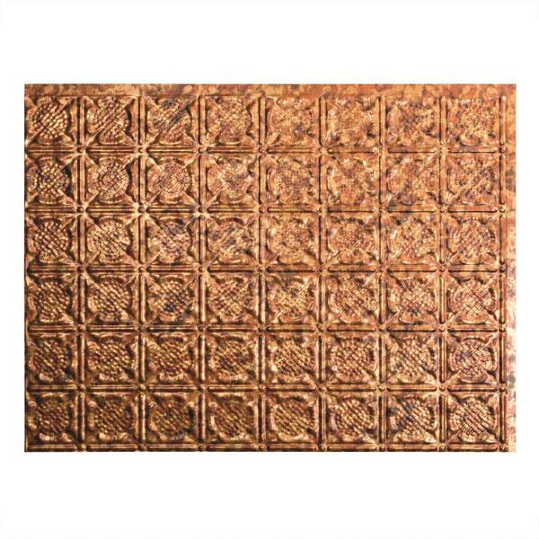 Fasade 18.25 in. x 24.25 in. Cracked Copper Traditional Style # 6 PVC Decorative Backsplash Panel
