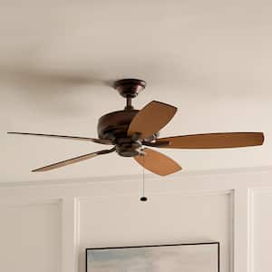 Terra 52 in. Indoor Oil Brushed Bronze Downrod Mount Ceiling Fan with Pull Chain