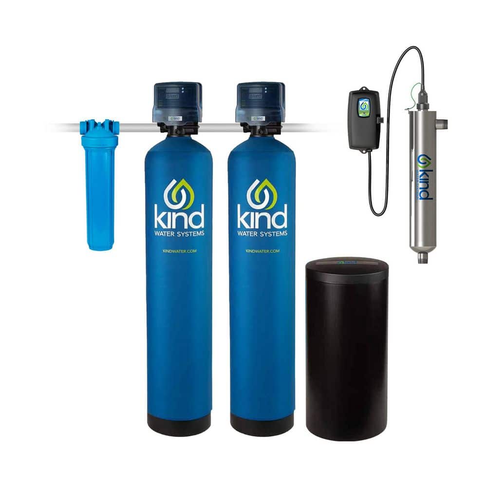 Whole House Well Water Filter and Salt-Based Softener Combo with UV