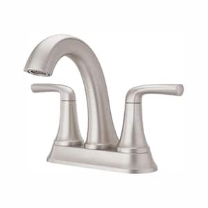 Ladera 4 in. Centerset Double Handle Bathroom Faucet in Spot Defense Brushed Nickel