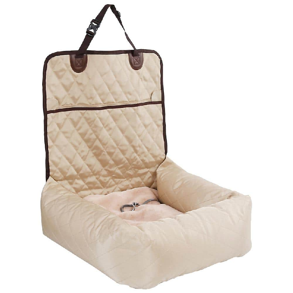 Pet Life 'Pawtrol' Dual Converting Travel Safety Carseat and Pet Bed - Beige