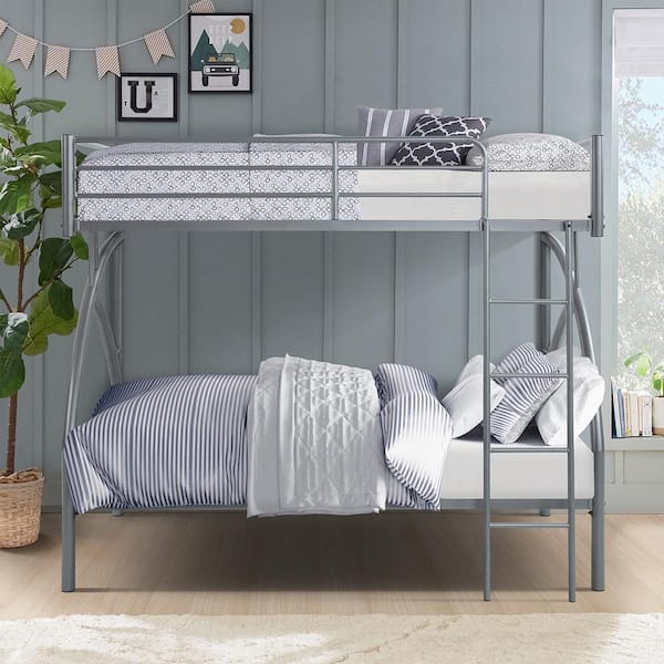 Clementine Gray Finish Twin/Twin Metal Bunk Bed B2020GY-1 - The Home Depot