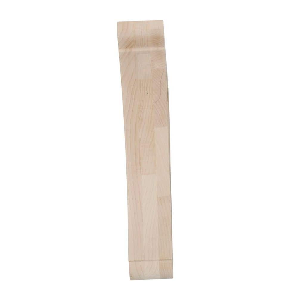 10 in Unfinished Solid Hard Maple Traditional Wood Corbel