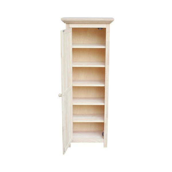 Solid Parawood Storage Cabinet, Unfinished Pine Storage Cabinet