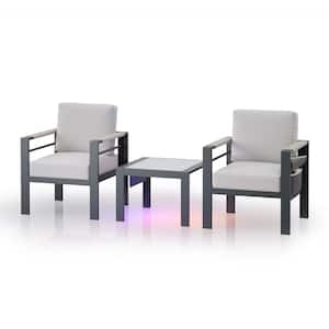 3-Piece Aluminum Chat Set with Cushions