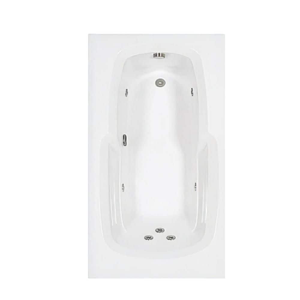 60 in. x 36 in. Acrylic Rectangular Alcove Whirlpool Bathtub with Reversible Drain in Bone price history on PriceWatchPro