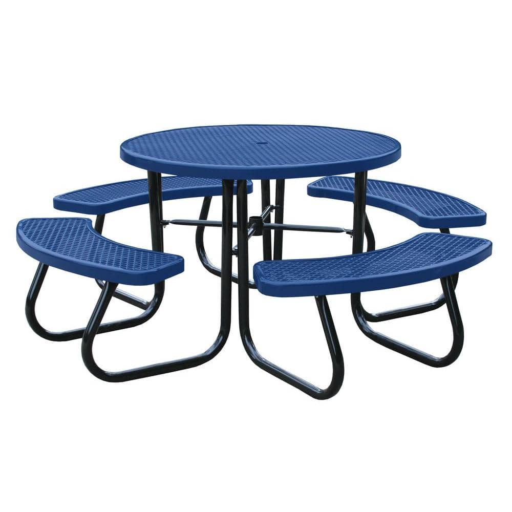 46 in. Blue Picnic Table with Built-In Umbrella Support price history on PriceWatchPro