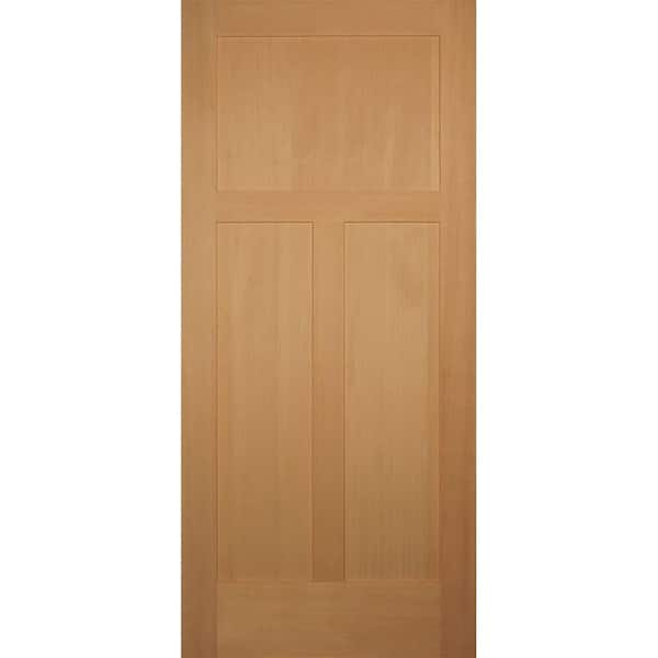 Builders Choice 36 in. x 80 in. 3-Panel Craftsman Solid Core Hemlock Single Prehung Interior Door