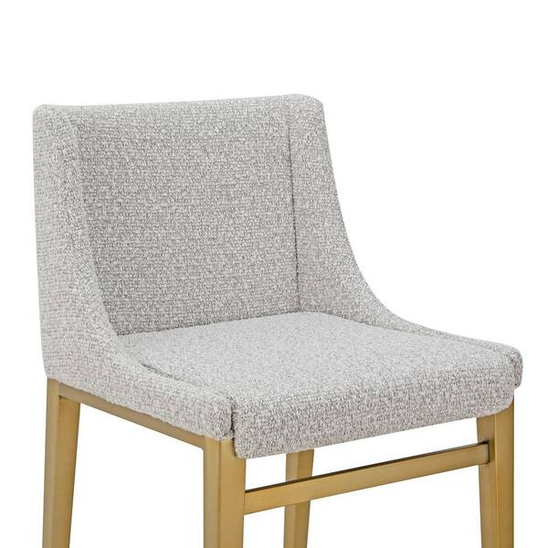 MR MODREST Mimi 26.5 in. Light Grey Metal Counter Stool (Set