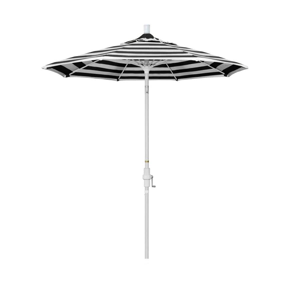 7.5 ft. Matted White Aluminum Market Patio Umbrella Fiberglass Ribs and Collar Tilt in Cabana Classic Sunbrella price history on PriceWatchPro
