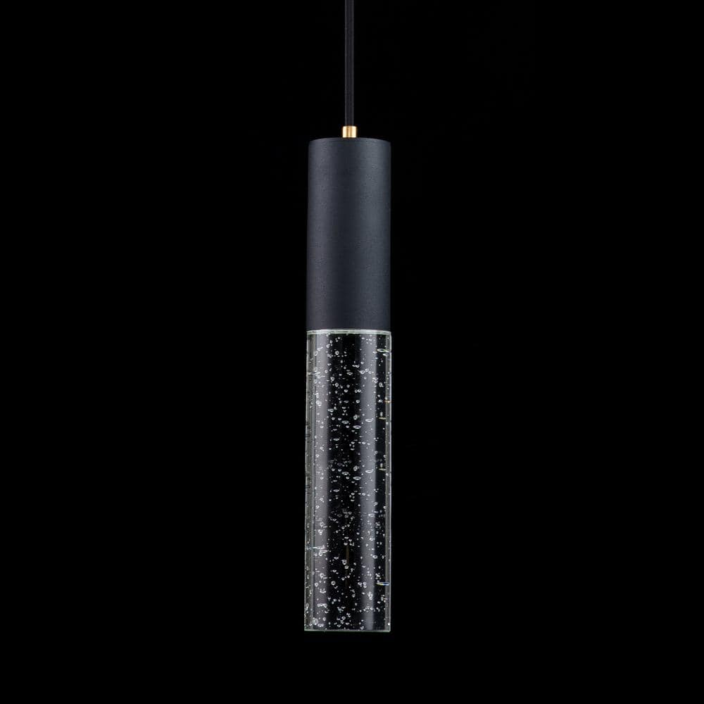 Matte Black Crystal Mini Globe Pendant with LED Light