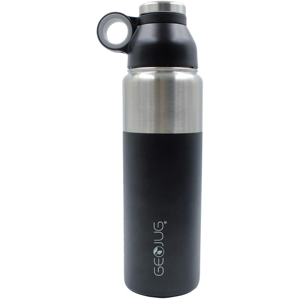 Brentwood Geojug 24 oz. Black Stainless Steel Vacuum-Insulated Water Bottle